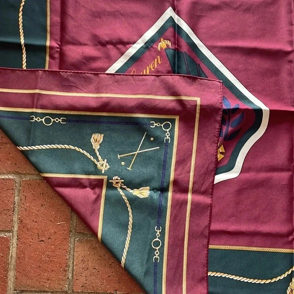 RARE VTG Polo Ralph Lauren Uni Crest Big Pony Spellout Scarf - Picture 4 of 4